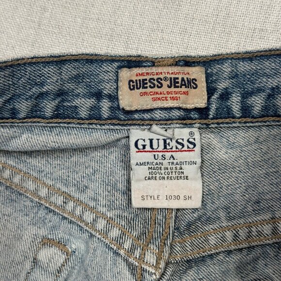 Vintage GUESS High Rise Tapered Leg Jeans Light Blue Wash Cotton Size 30 - Picture 14 of 15